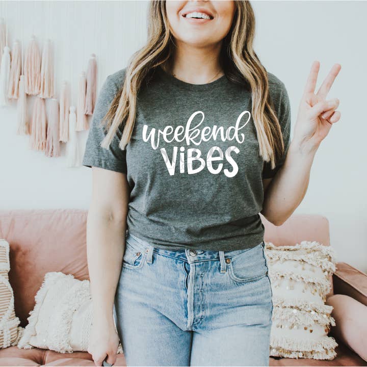 Weekend Vibes Graphic Tee for wholesale by Swank Clothing Co