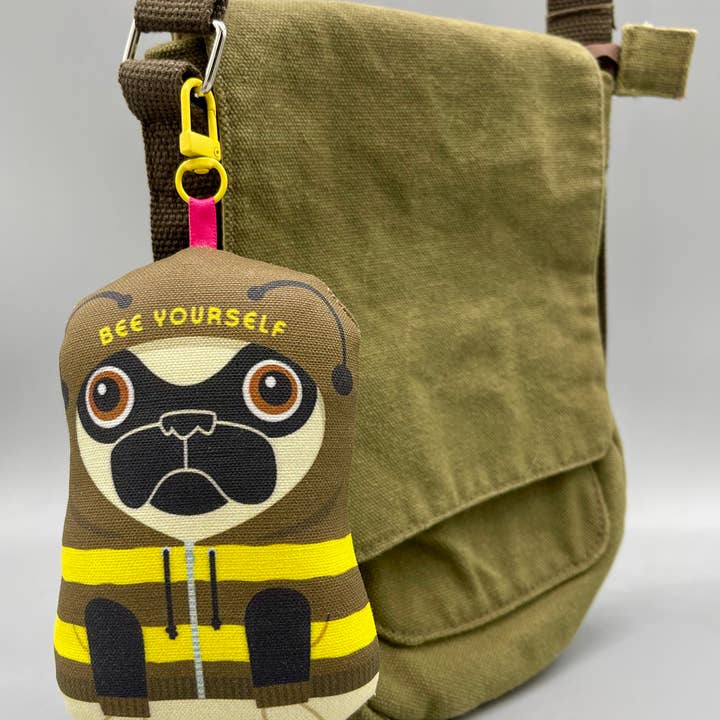 Bee Yourself – Lucky Pug Bag Charm – Fawn for wholesale by Nerfect Artistic Novelties