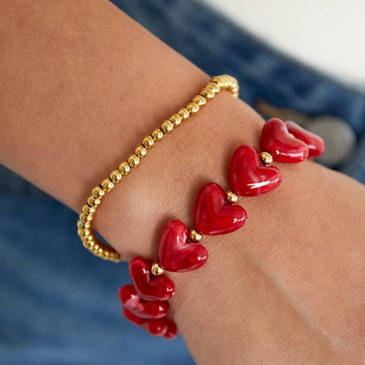 Bracelet Acrylique Cœur pour la vente par Sansira Jewelry