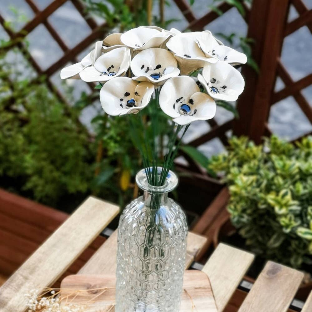 NaturoTheke – Großhandel Künstliche Blumen – Mohnblume ⌀ ca. 5cm, 39cm Stiel7