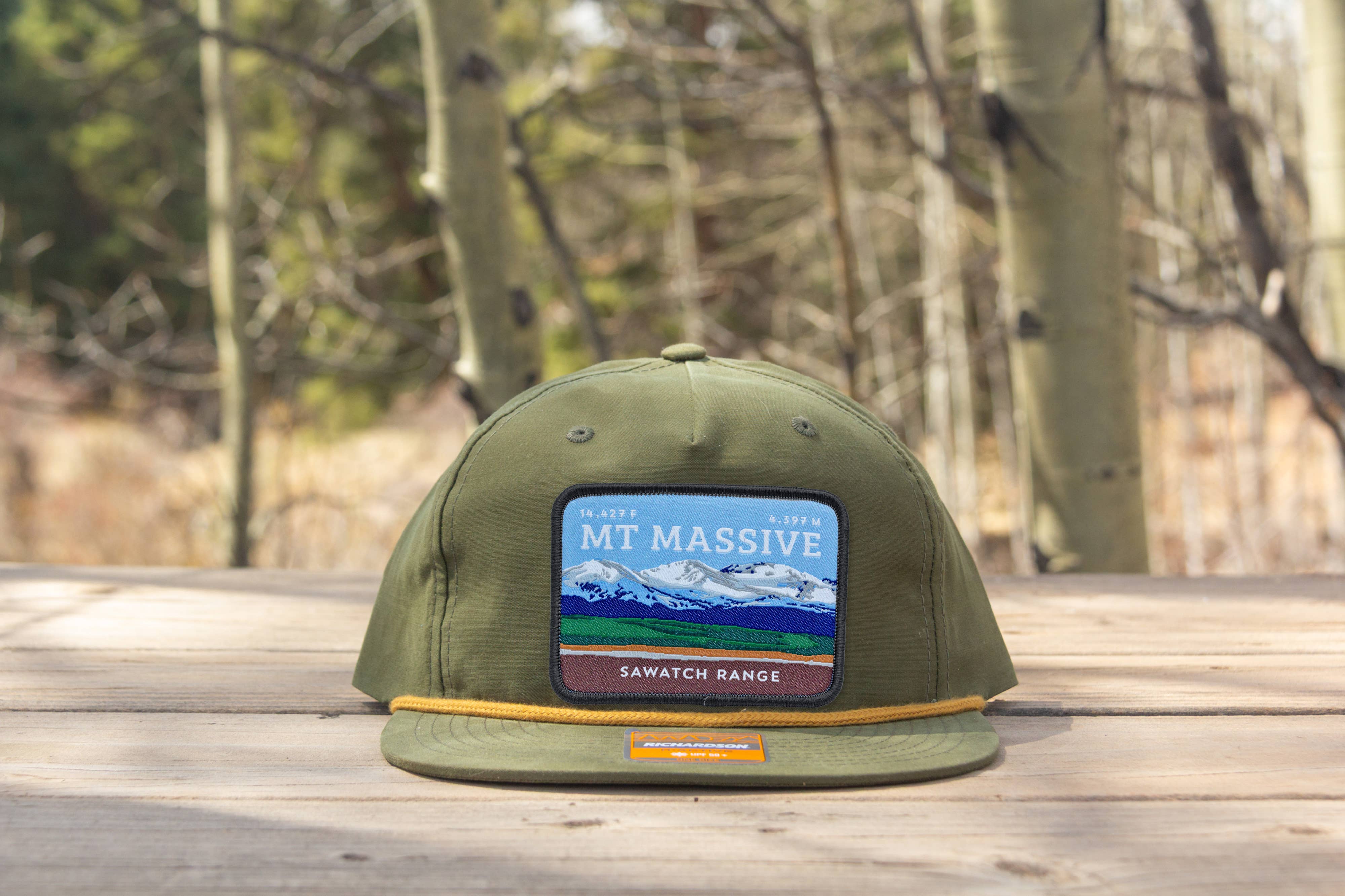 Hinterland Outdoors - Wholesale Flat Brim Cap - Unisex - Mount Massive Colorado 14er Rope Hat