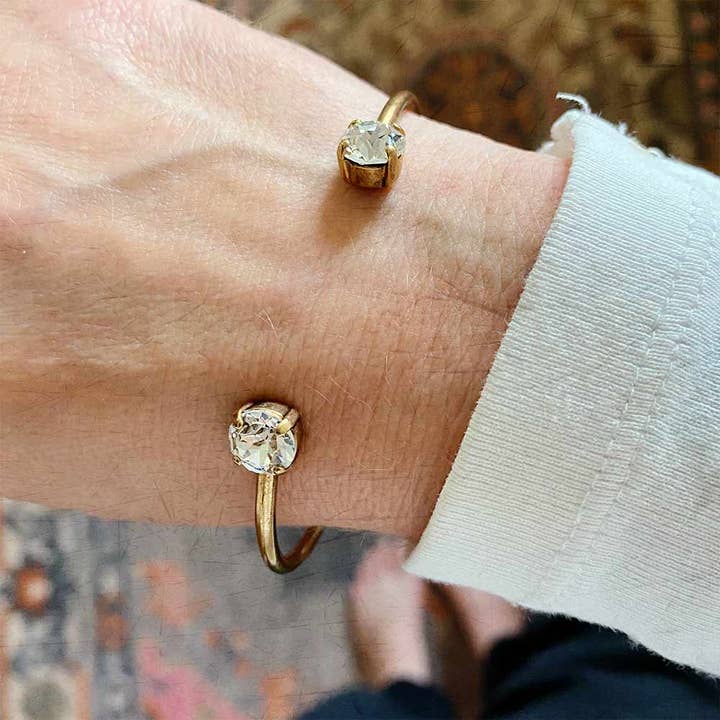 e.b. jewelry studio – wholesale Cuff bracelet – Clear Swarovski Crystal Open Bracelet | Khalani