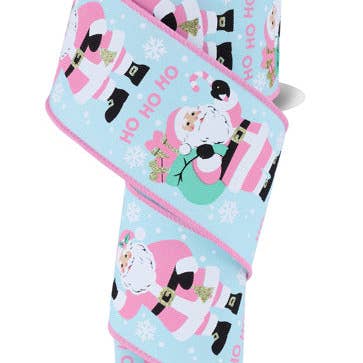 General Wholesale Inc - Wholesale Ribbon - Gift Wrapping - 2.5"X10YD SANTA CLAUS - ICE BLUE/WHT/PNK/LT SKIN - RGF1952H1