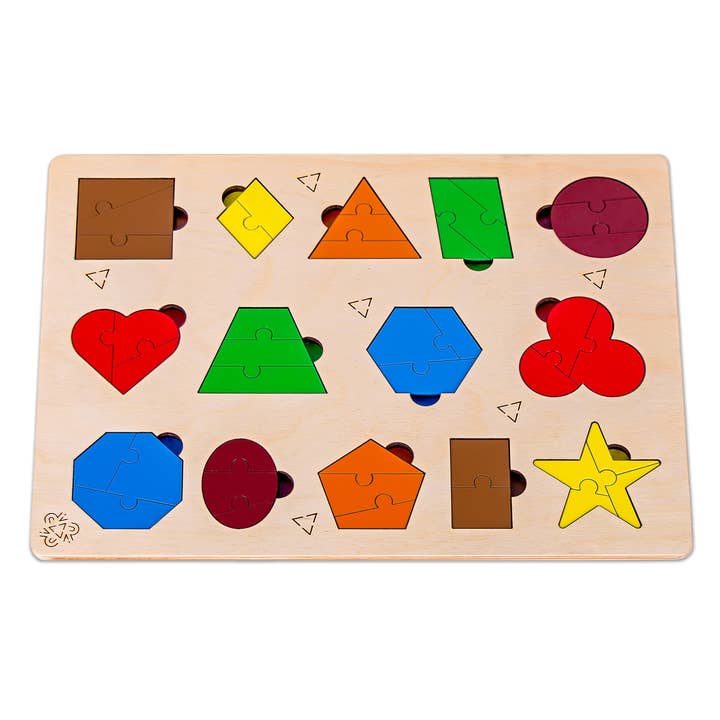 3R KIDS - Wholesale Puzzle - Kids - "Wooden Geometric Shapes Puzzle.Divided Figures."1