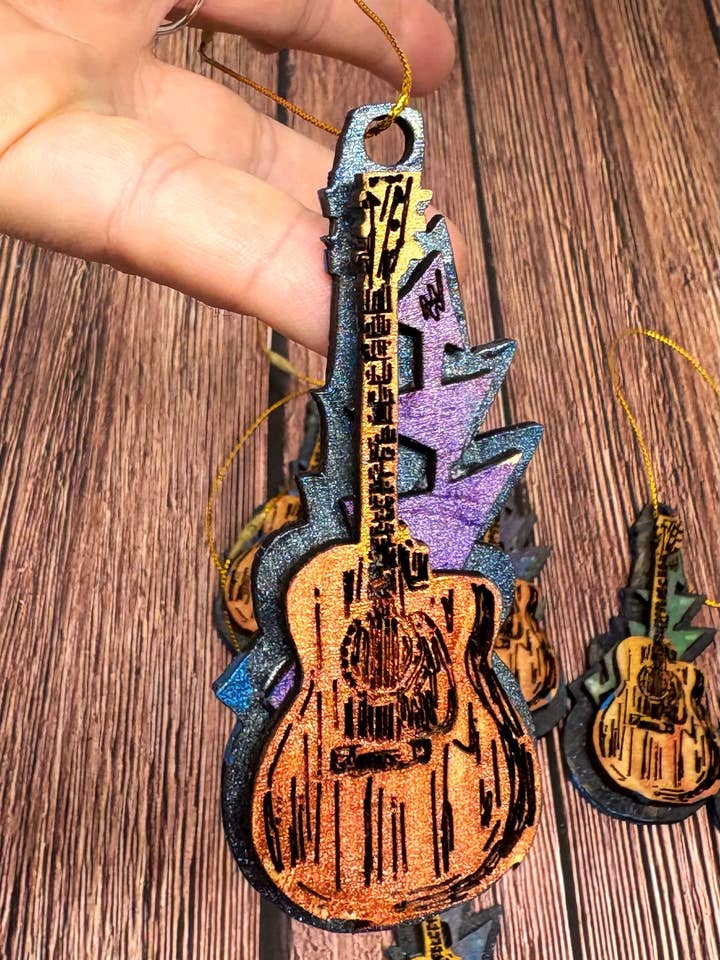 Guitar Ornament for wholesale by Third Wolf Designs