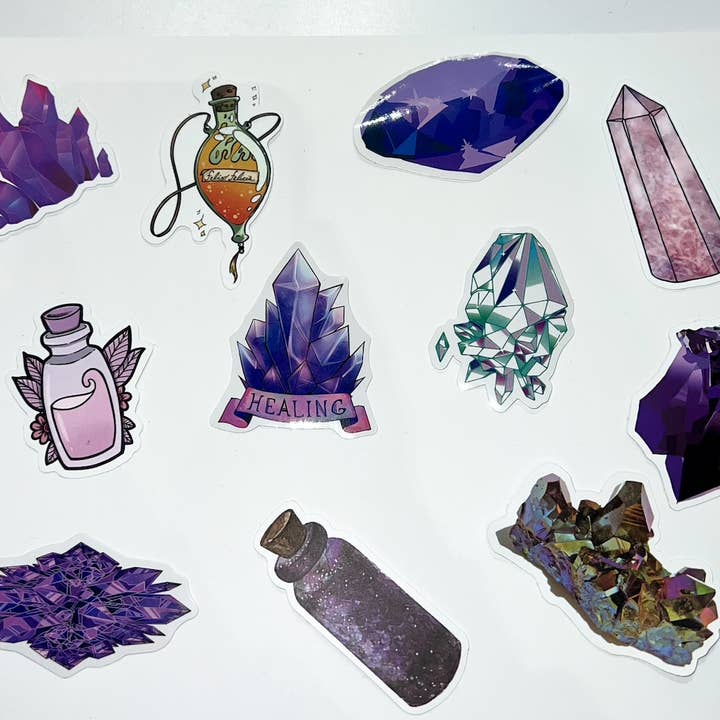 Oils and Auras - Wholesale Sticker - Crystal-Witchy Sticker Pack1