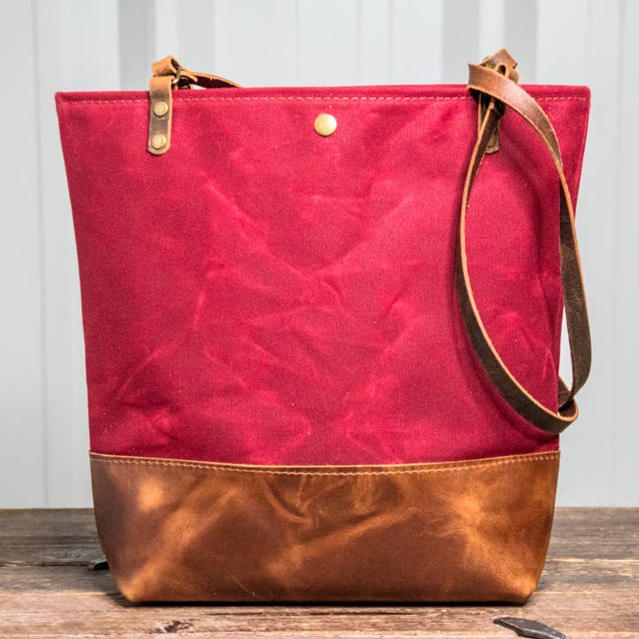 In Blue Handmade - Wholesale Tote bag – Women's - Essential Waxed Canvas and Leather Tote with Options9