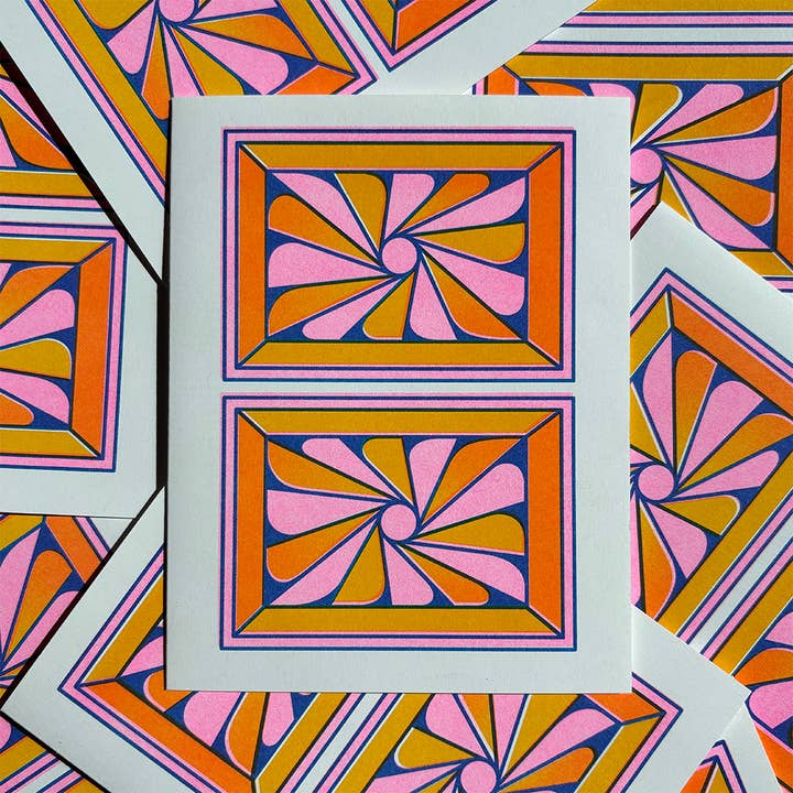 Abstract Card | A2 Risograph Greeting Card for wholesale by StarKeep Studio