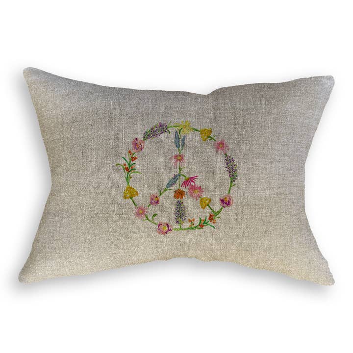 French Graffiti - Wholesale Tea Towel - Floral Peace Sign8