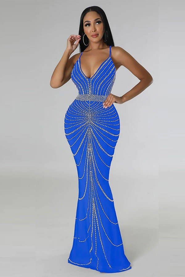 Aria Romance – Vestido - Mulher por atacado – Vestido Maxi com Suspensórios e Decote em V Cruzado4