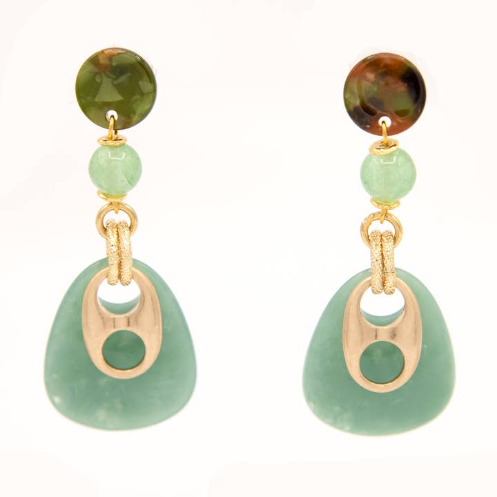 ANIMAL INSTINKT - örhängen med plektrum och jade för wholesale av Laura Mariotti - luxury collection