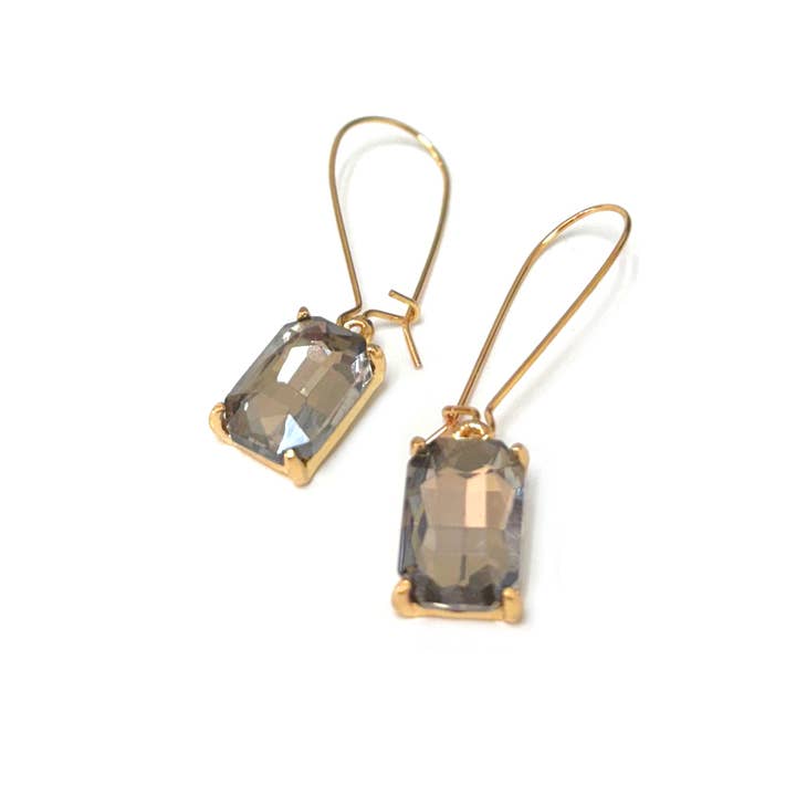 StarryNYC - Wholesale Dangle Earrings - Midi Rectangle Glass Bead with Kidney Wire Dangle Earrings17
