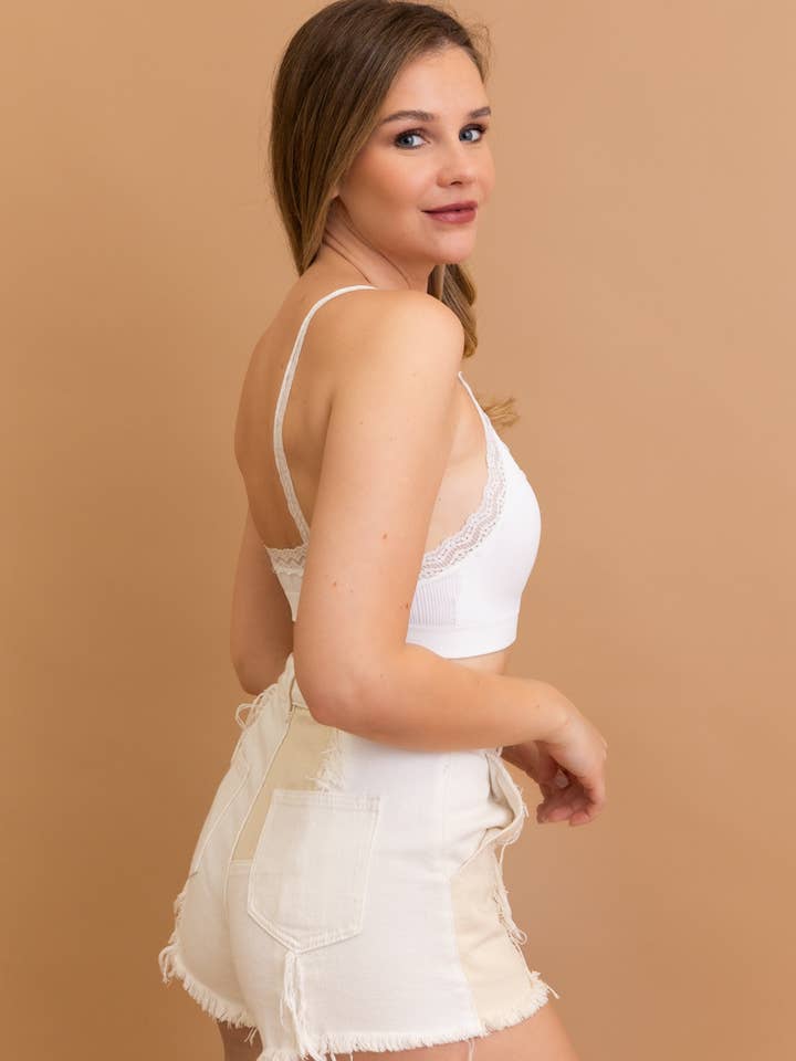 Leto Accessories - Vendita all'ingrosso Bralette - Donna - Bralette imbottita con bordo in pizzo - Spedizione Immediata9