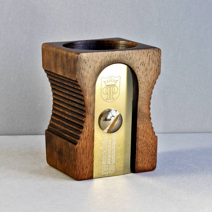 SUCK UK - Wholesale Pen & Pencil Holder - Wooden Sharpener Desk Tidy - Single Dark