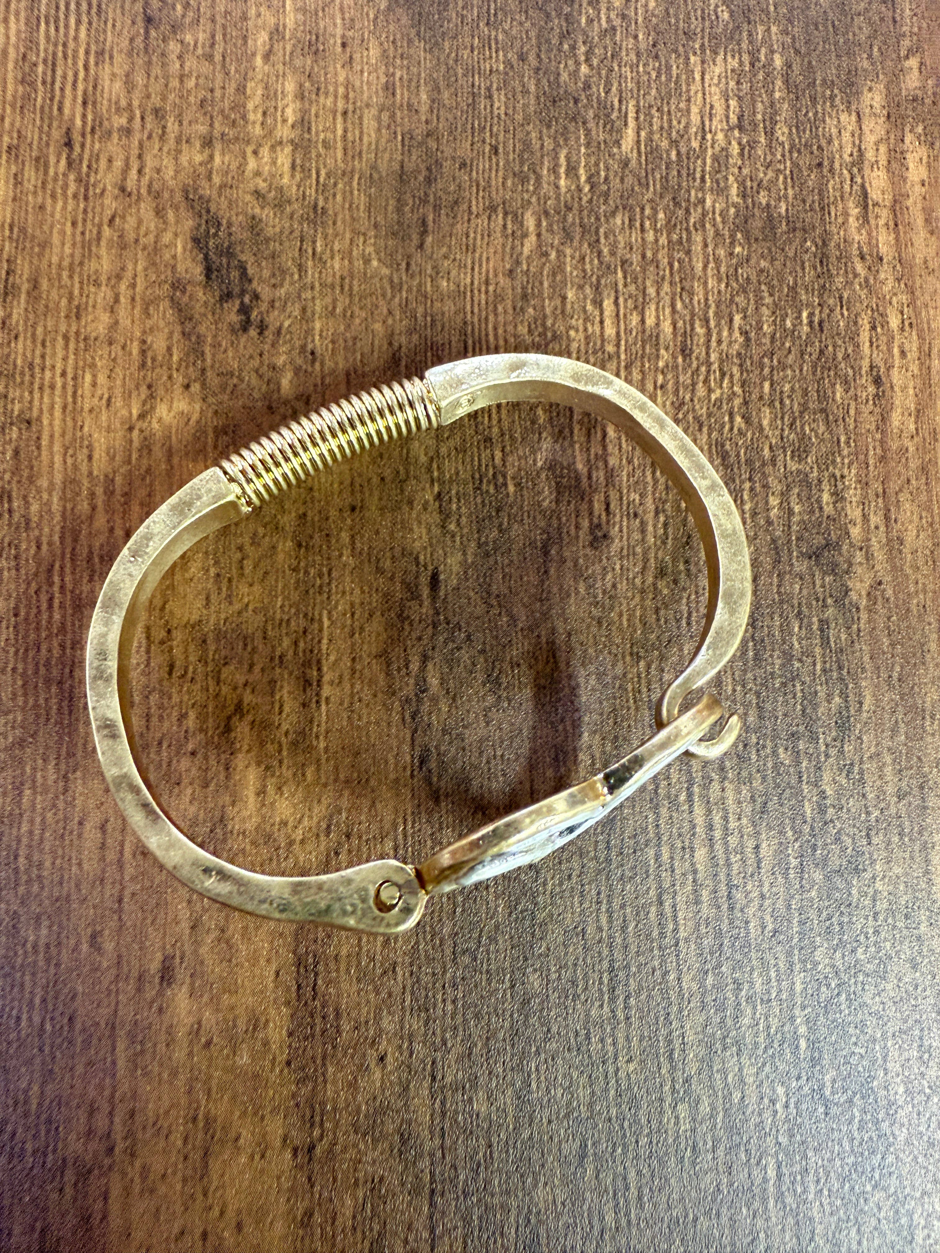 Paco Designs - Wholesale Cuff Bracelet - Mixed Metal Heart Cuff Bracelet -Silver/Gold 5