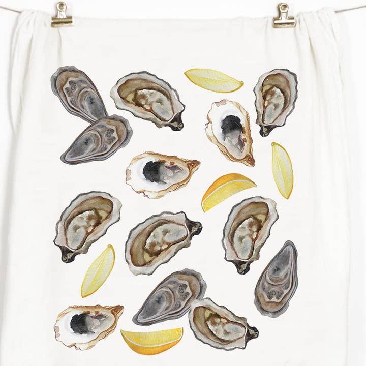 Oysters Tea Towel for wholesale by Honey Brush Design®