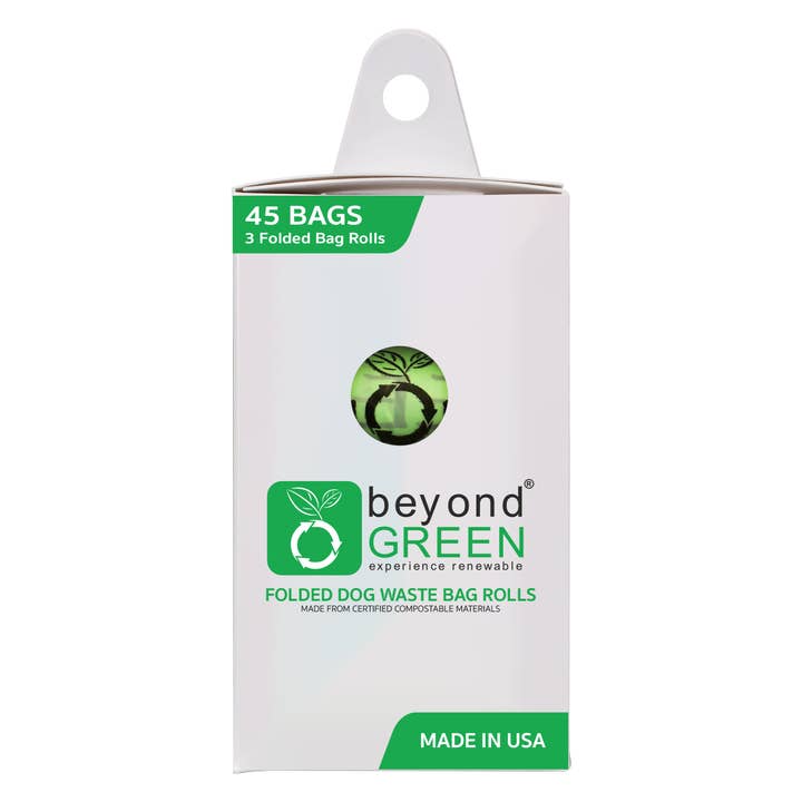 beyondGREEN biotech, Inc. - Wholesale Pet Poop Bag - Eco-Friendly Dog Waste Bags – 45 Count | Folded for Easy Use