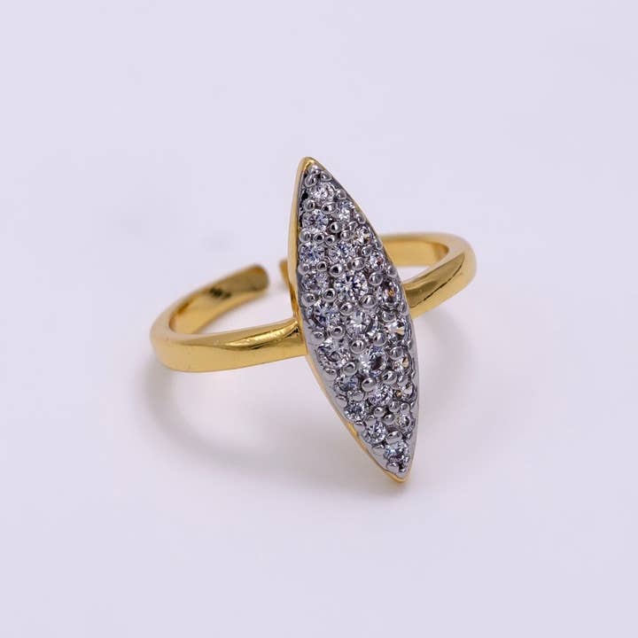 Aim Eternal - Wholesale Multi-Stone Ring - 14K Gold Filled Sphere Micro Paved CZ Mixed Metal Ring | O1355