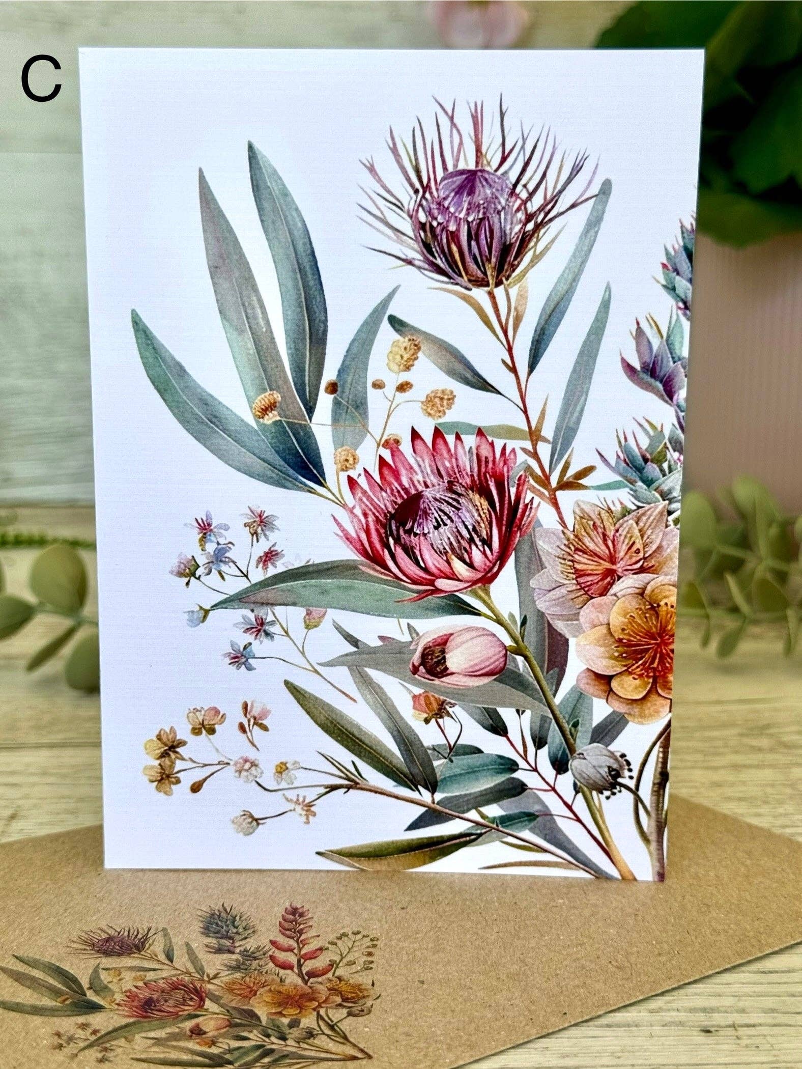 Scattered Seed Co - Vente Assortiments de papeterie/cartes - FLORAISON AUSTRALIENNE (ensemble 1) Ensemble de 5 cartes vierges4