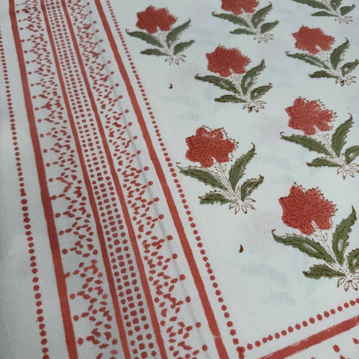 House of Mulmul LLC - Wholesale Tablecloth - Block Print Cotton Table Cloth (6-Seater and 8-seater) #D562