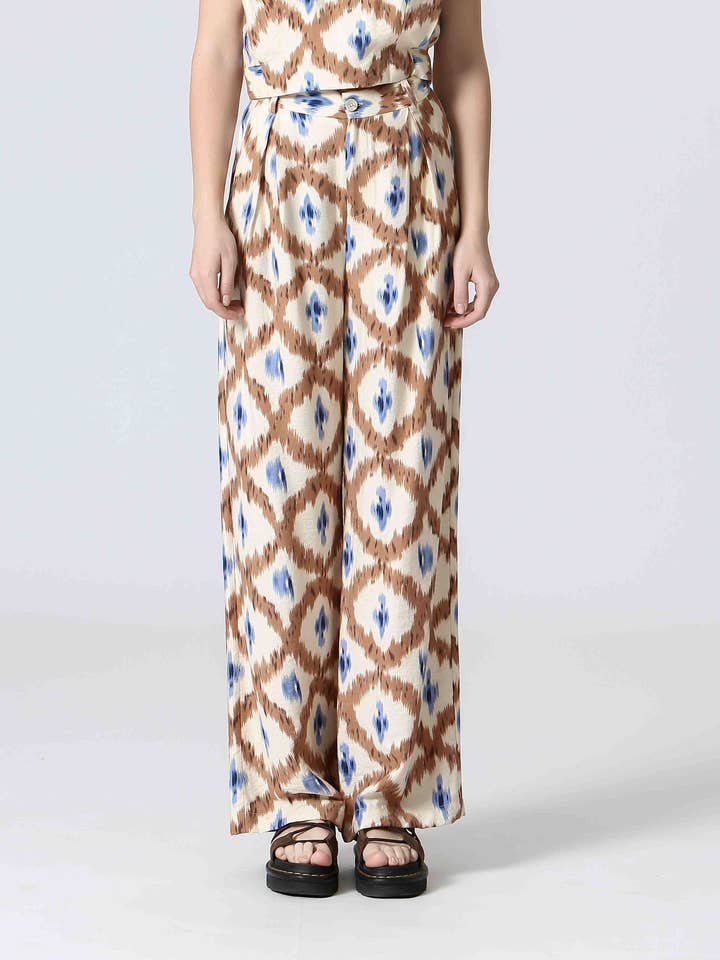 Brown T25141032 - Ladies Printed High Waisted Pants for wholesale on Faire0