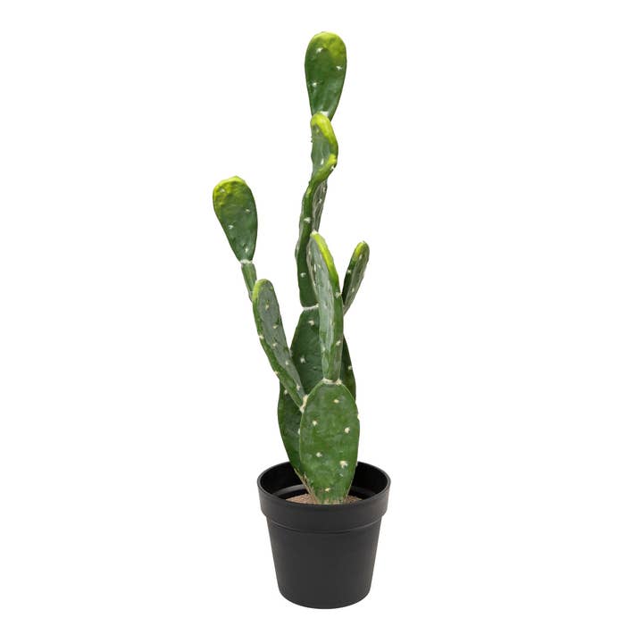 Portofino International Trading, USA - Wholesale Artificial Plant - Faux Prickly Pear Cactus with Plastic Pot 30"