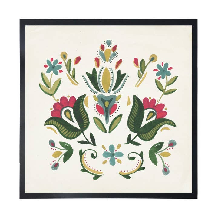 Green/Pink Folk Art Tulips for wholesale by Antique Curiosities Inc