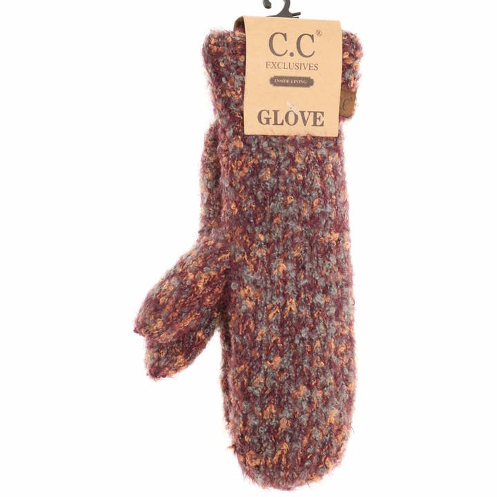 C.C Beanie - Wholesale Mittens - Women's - Soft Boucle Knit CC Cuff Women's Mittens