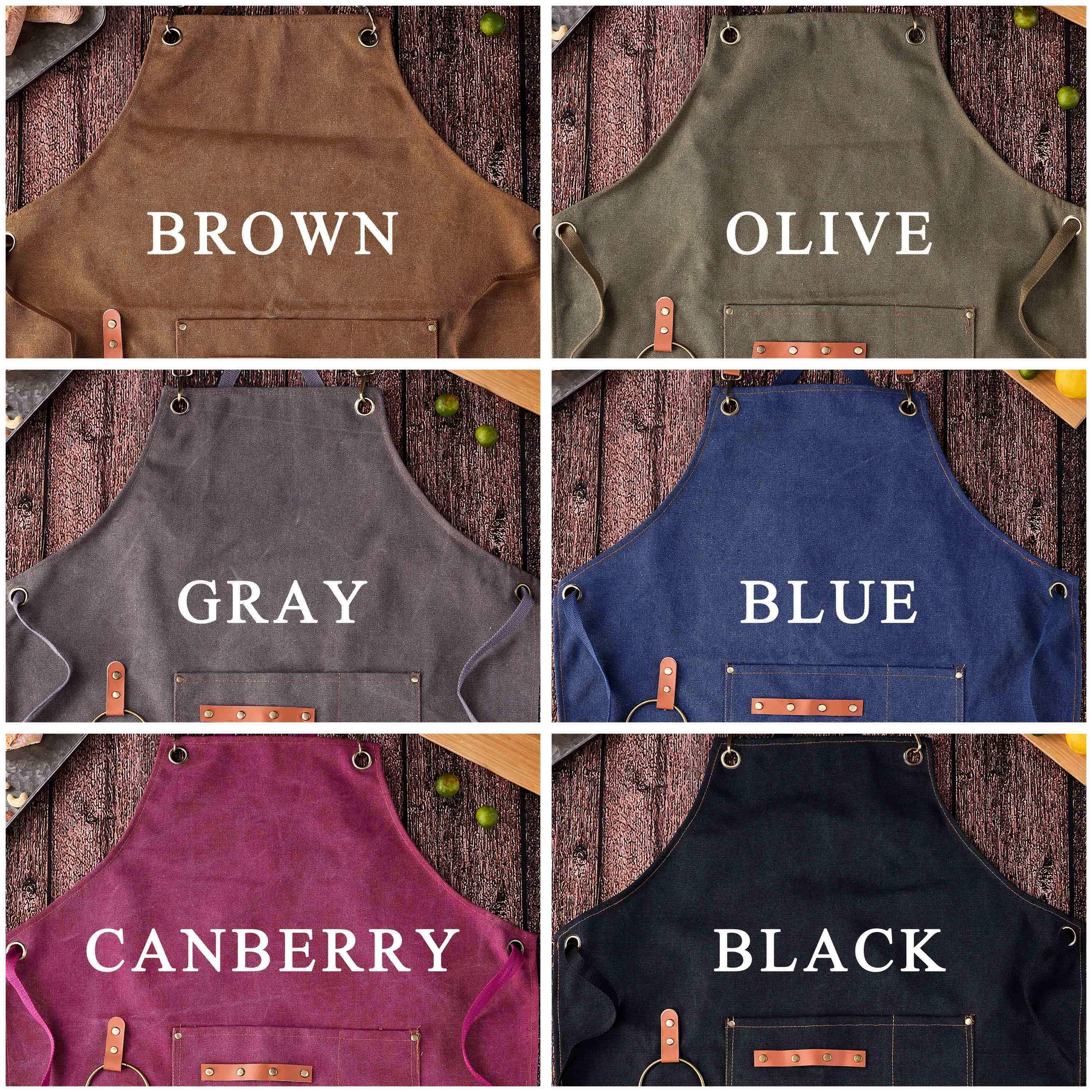 RockCow Leather Studio - Wholesale Apron - Personalized Embroidered Apron For Men and Women, Chef Apron, Canvas Work Apron, Custom Gift5