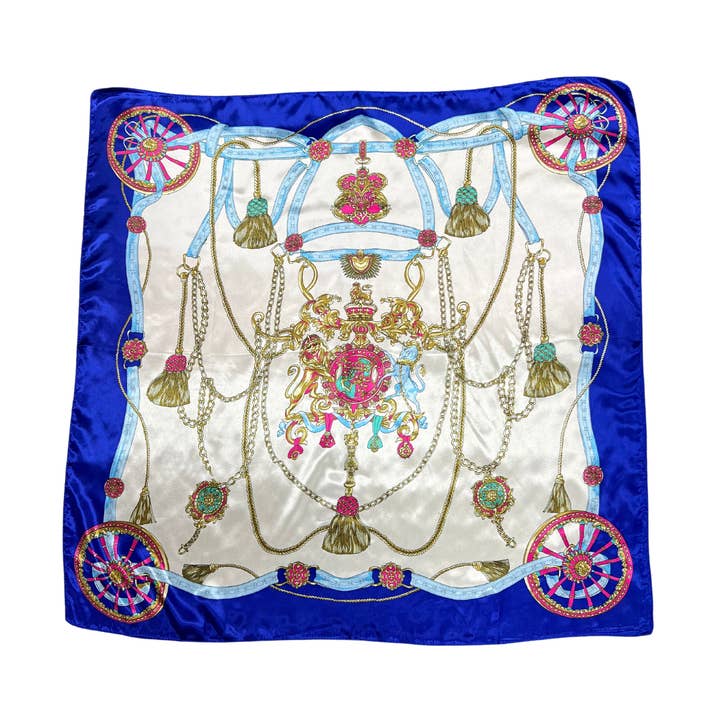 Royal Pattern Silk Soft Touch Square Scarf for wholesale by Lili Scarves