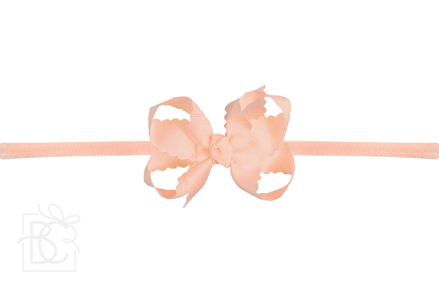 Beyond Creations, LLC - Venta al por mayor Cinta para el pelo - Niños - DIADEMA TIPO PANTIMEDIAS DE NAILON DE 1/4 PULGADAS CON LAZO EN EL BORDE FESTONEADO60