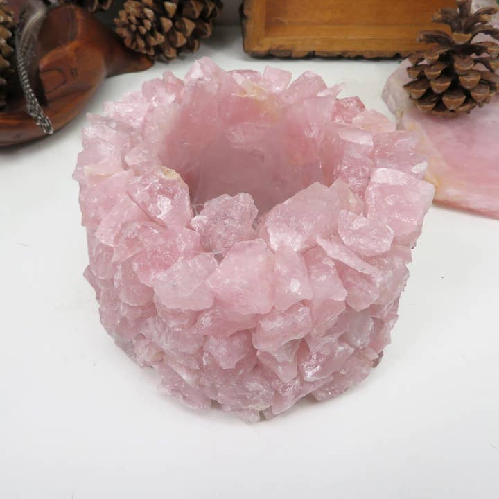 Rock Paradise - Wholesale Plant Pot - Rose Quartz Crystal Planter Pot2