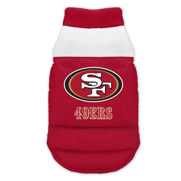Parka doudoune pour animaux de compagnie des 49ers de la NFL San Francisco pour la vente par Little Earth Productions