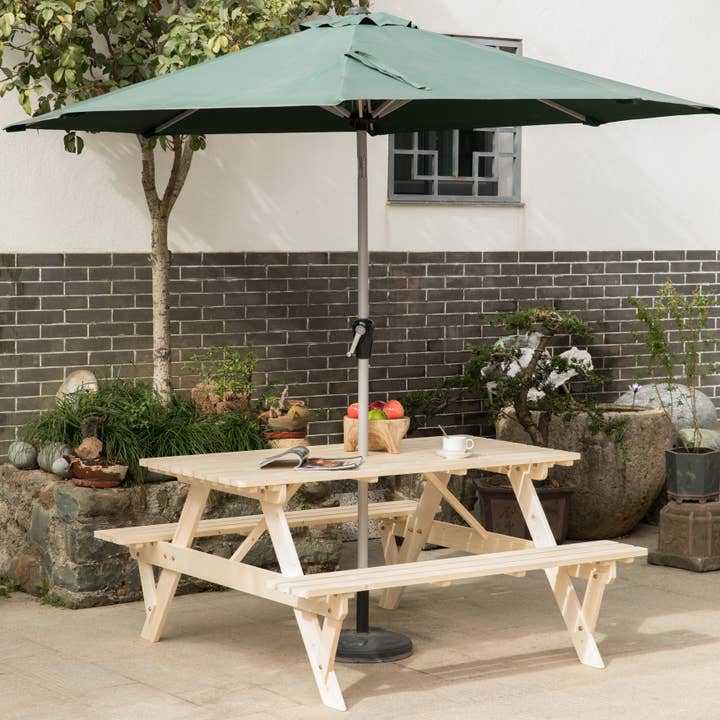 Quickway Imports - Wholesale Patio Table - Outdoor Wooden Patio Deck Garden 6-Person Picnic Table, for5