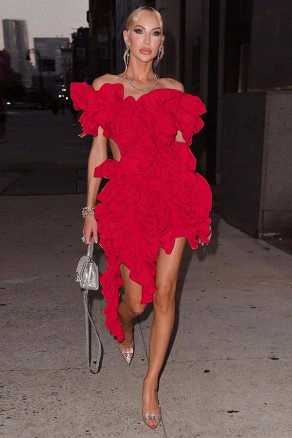 Aria Romance - Wholesale Dress - Women's - Pleated Halter Neck Midi Dress3