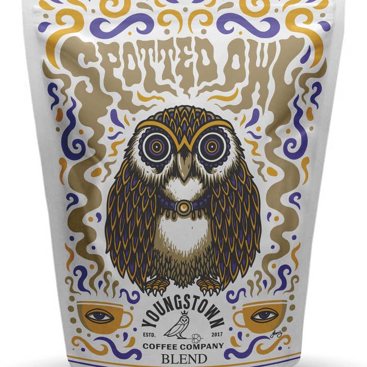 Youngstown Coffee Co. - Venta al por mayor Café en grano - Mezcla de Búho Moteado (BOLSAS INDIVIDUALES DE 12 OZ)0