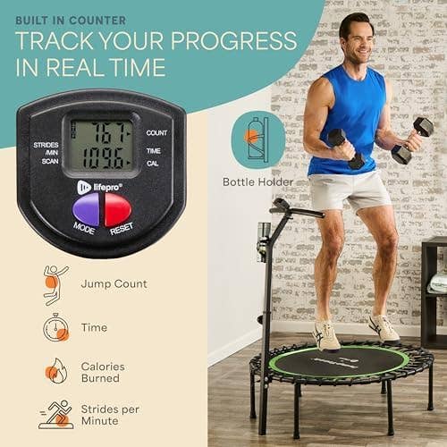 LifePro - Wholesale Fitness Equipment - Lifepro JumpTrack 40" Rebounder Trampoline with Counter 2