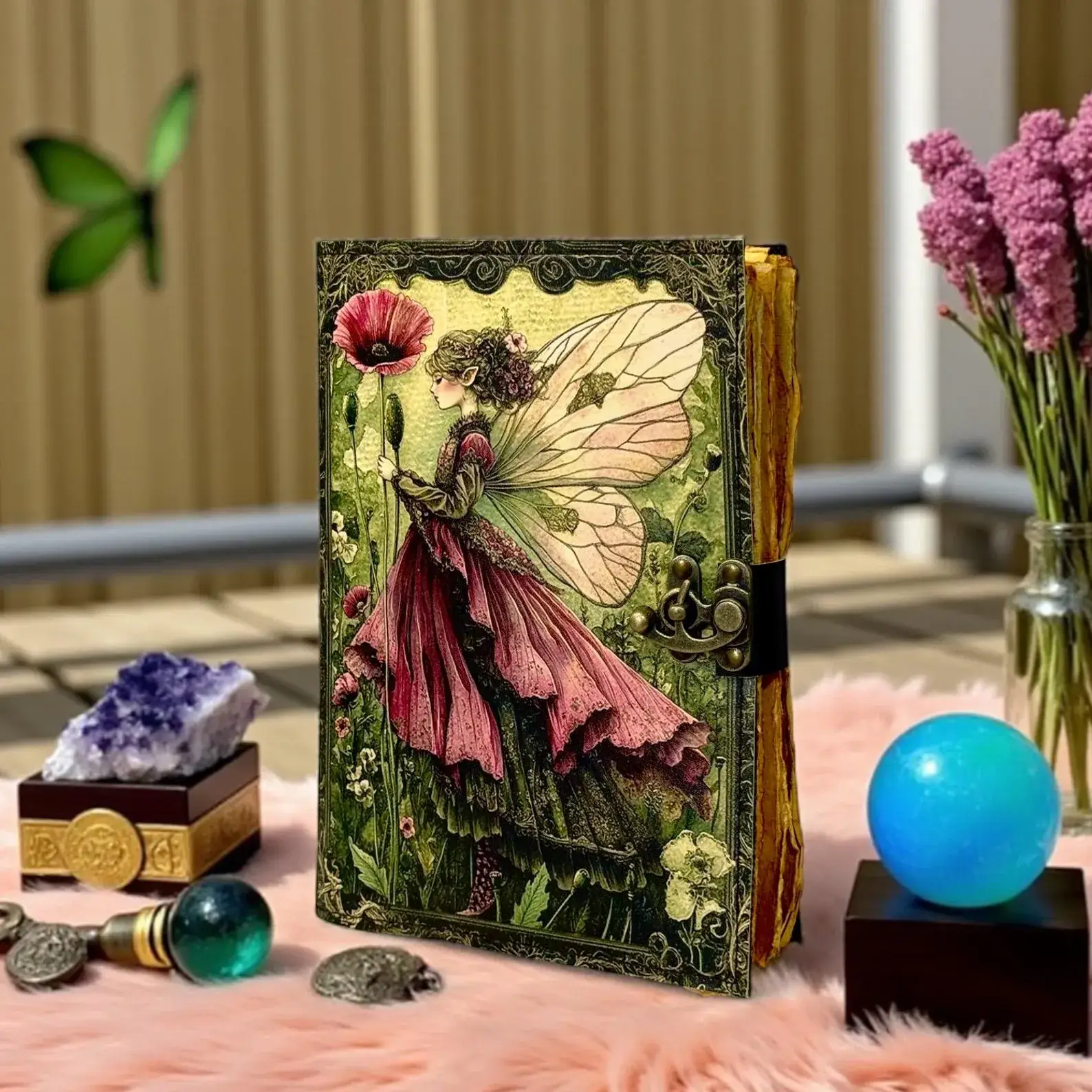 MNM HANDICRAFTS - Vente Journal intime - Journal en cuir de fée – Grimoire fait main Livre des ombres2