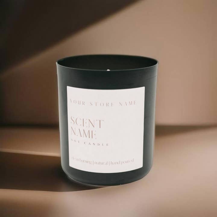 River Birch Candles - Wholesale Jar/filled candle - 13 oz Unlabeled Black Metal Tumbler-Soy Candle-Private Label8