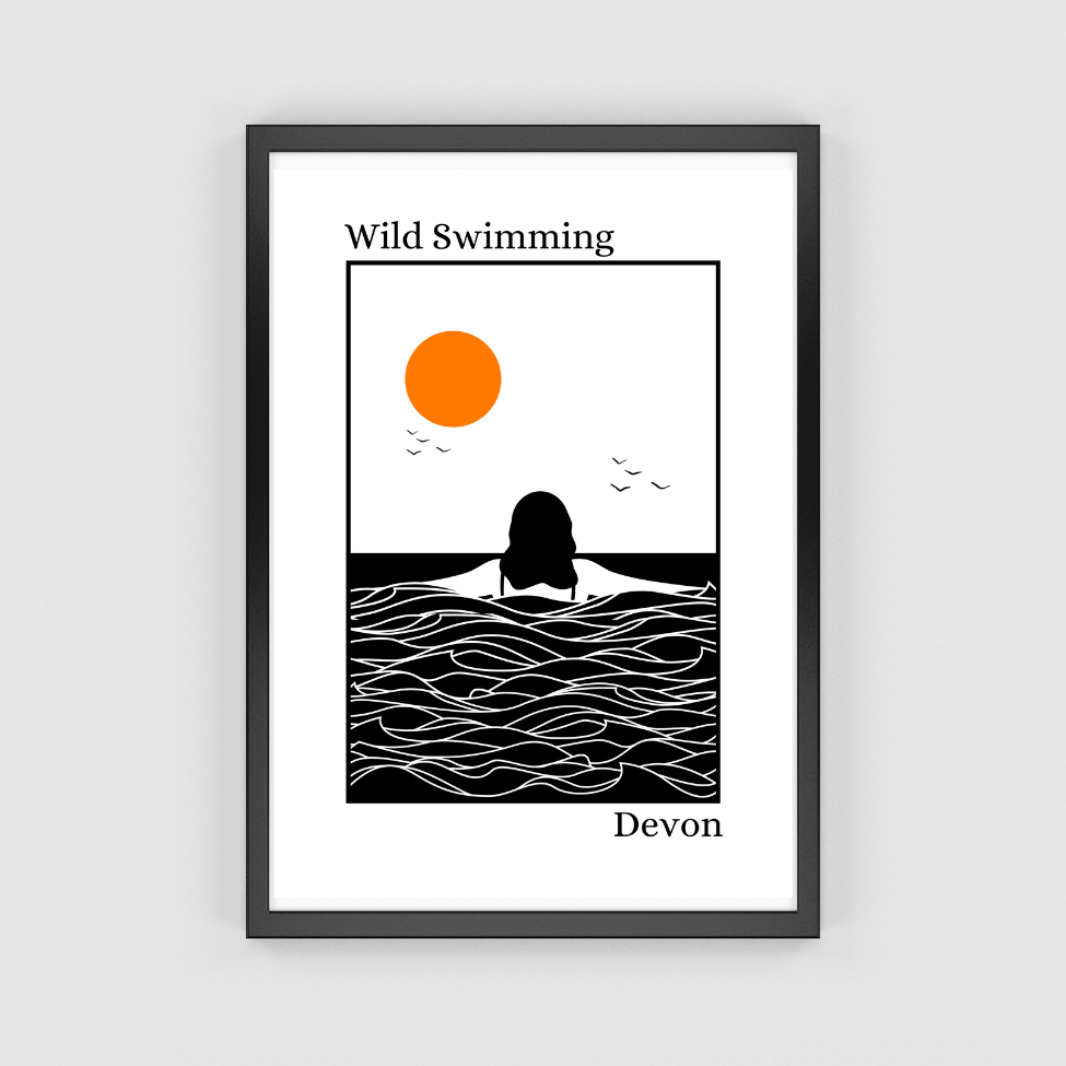 Waves & Wander - Wholesale Art Print - Personalise Location Wild Swims Print2