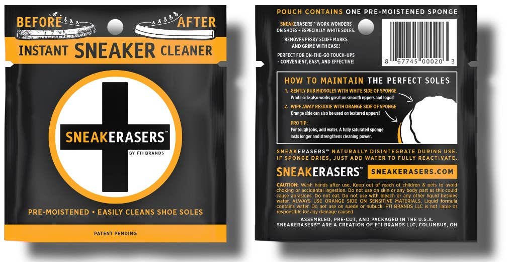 SneakERASERS - Venta al por mayor Betunes de calzado - SneakERASERS, Limpiador instantáneo de zapatillas prehumedecido 1 unidad2