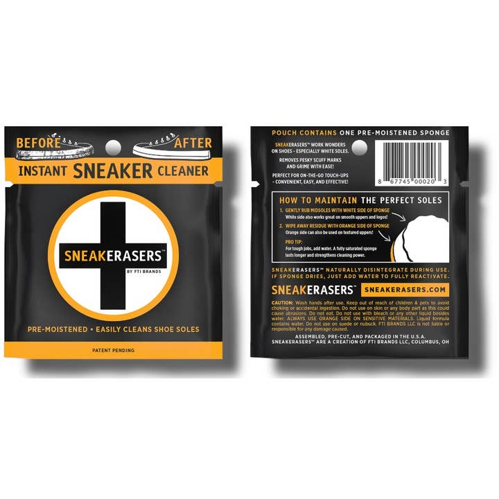 SneakERASERS - Wholesale Shoe Polish - SneakERASERS, Pre-Moistened Instant Sneaker Cleaner 1ct2