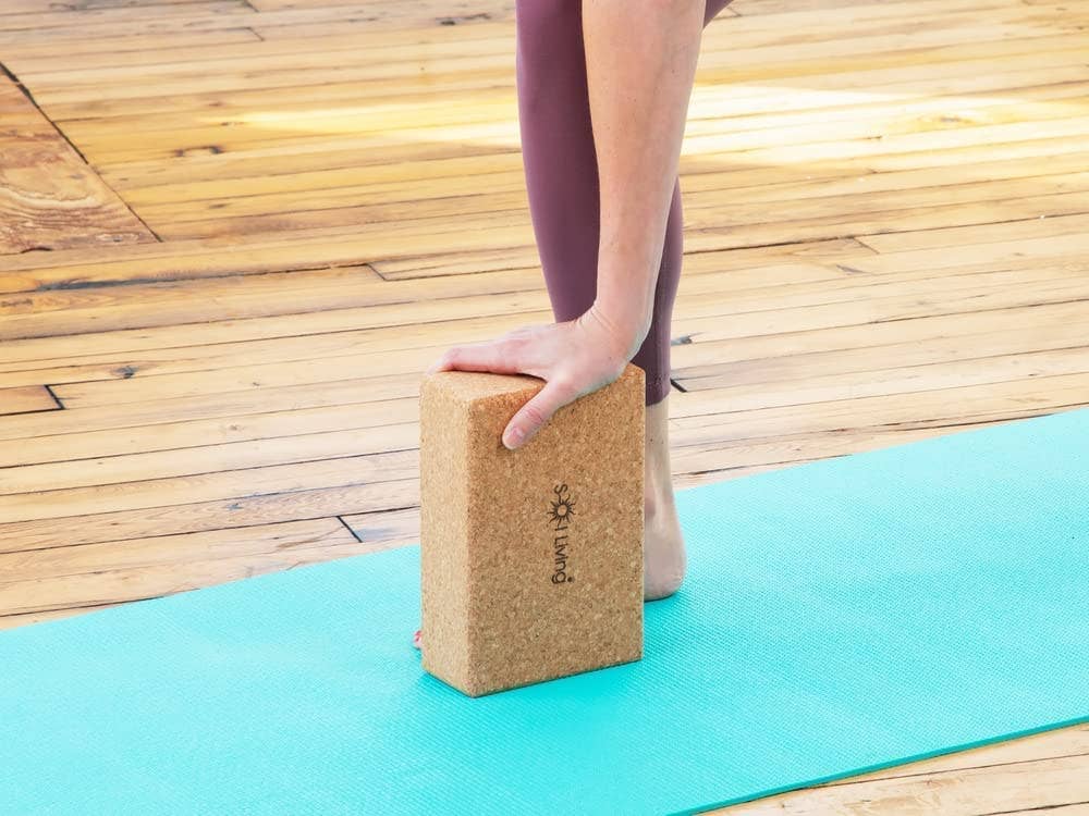 Brown Yoga Block - High-Density Brick - Cork, 3" x 6" for wholesale on Faire1