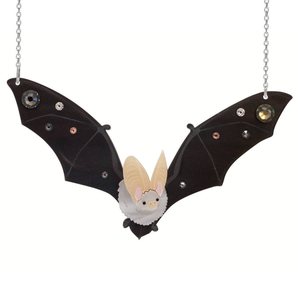 Black Grey Long-Eared Bat Necklace for wholesale on Faire2