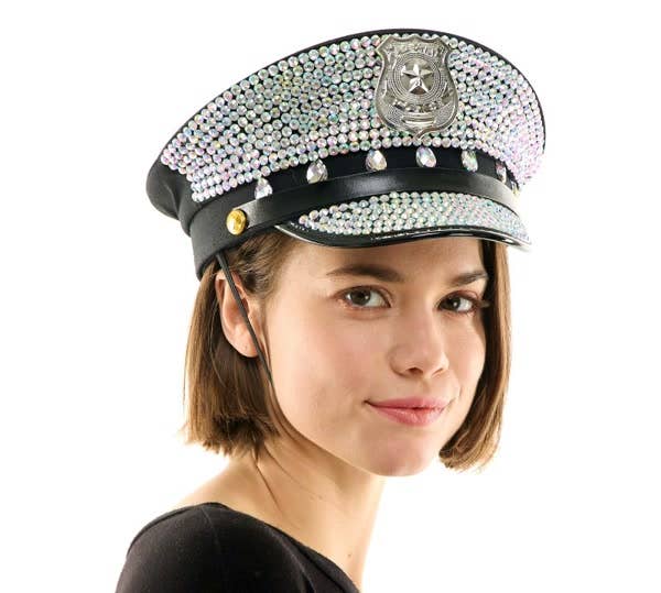 KBW Global Corp. - Wholesale Party Hat/Crown - Rhinestone Police Hat