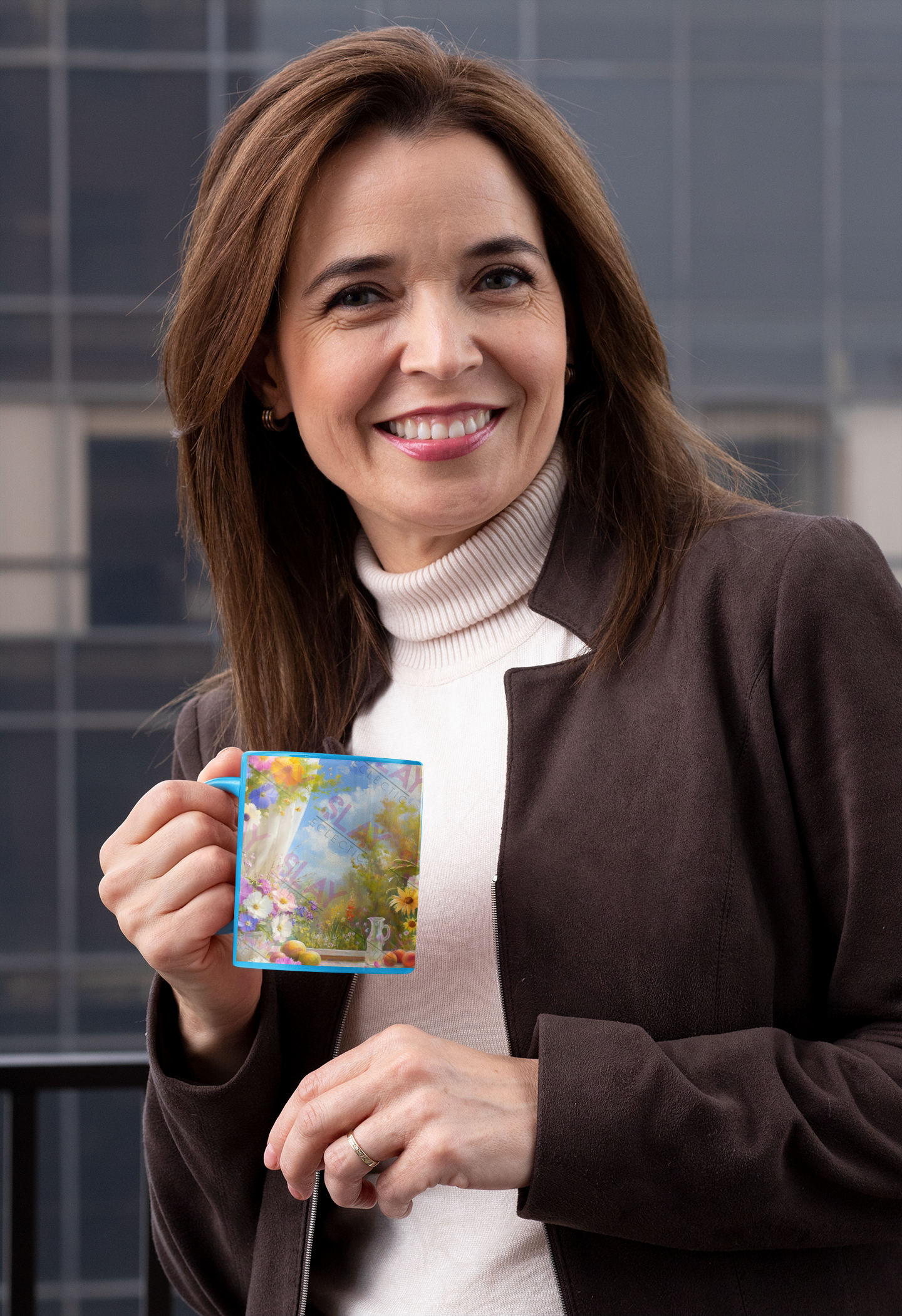 Slay Eclectic – wholesale Kaffekoppar – Färgglad Blommig Designmugg - 11oz Kaffekopp för Naturälskare, Färgglad Blommig Mugg, AI Konst Kaffekopp, Livfullt Blommönster, Keramisk Mugg1