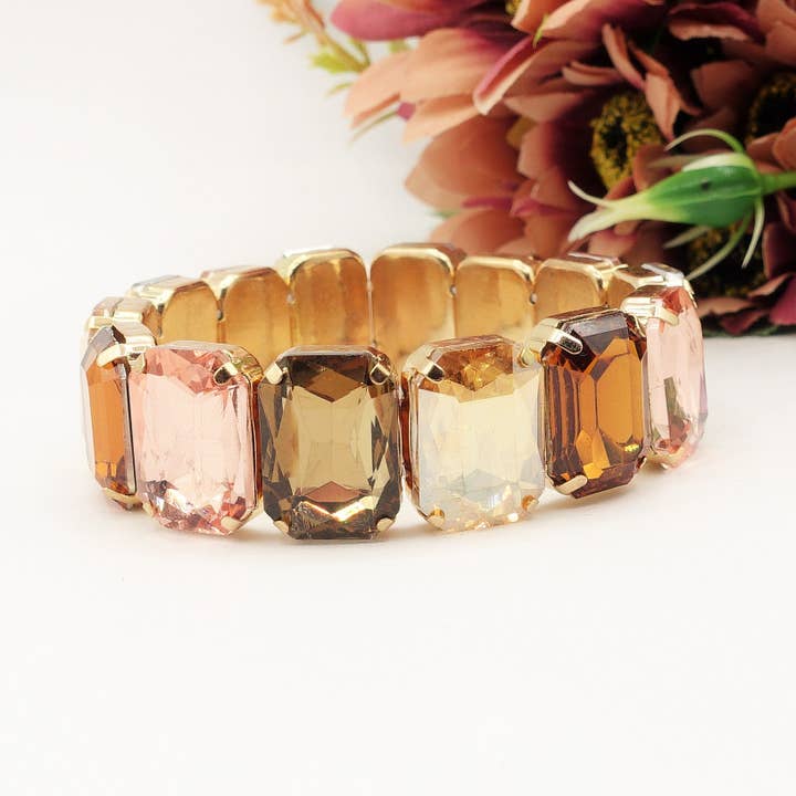 MARGOT new colours - Bracciale Elasticizzato con pietre sfaccettate for wholesale by Daemon srls