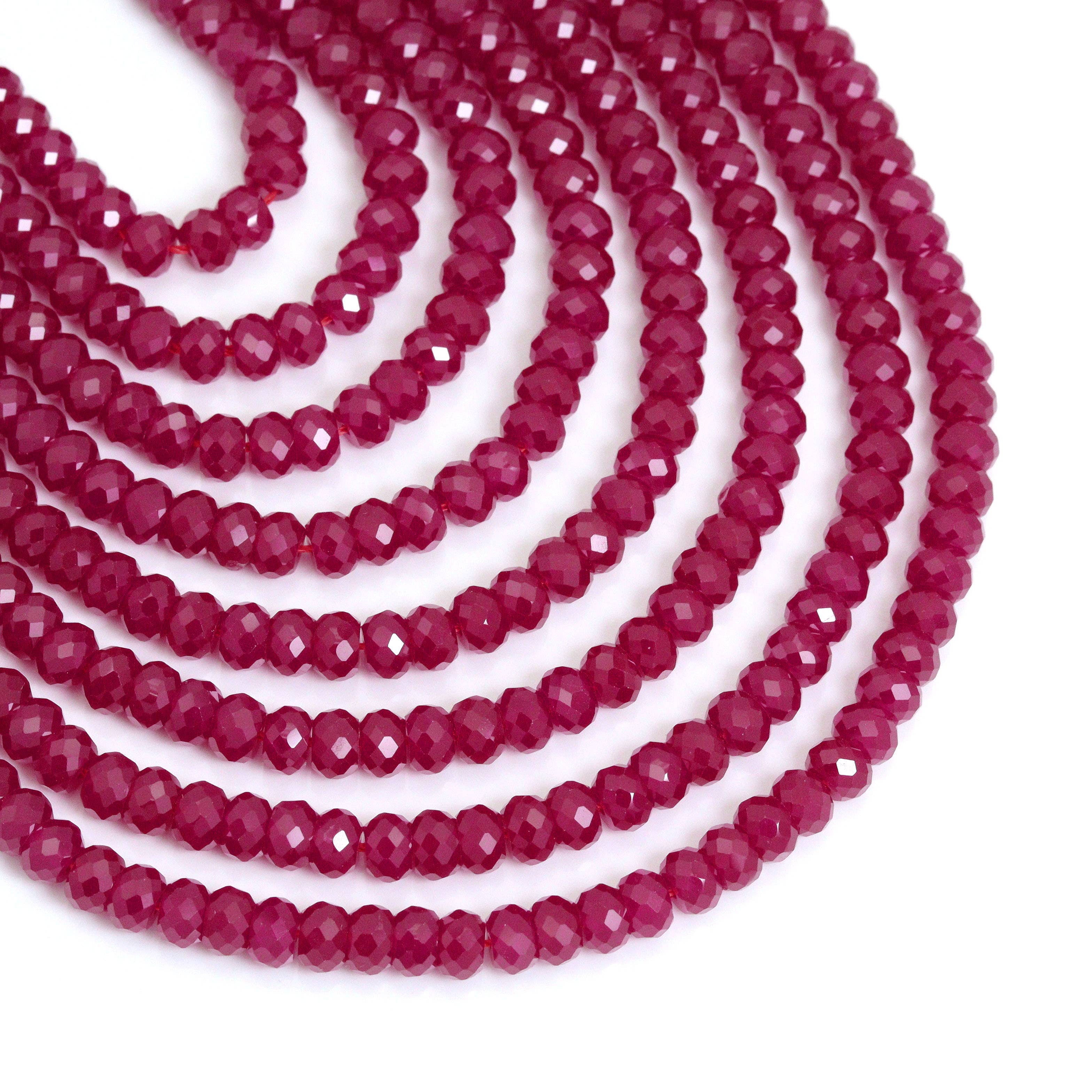 BestBeads&Beyond - Wholesale Beads - Red Corundum Faceted Rondelle Beads, Sku#U21283