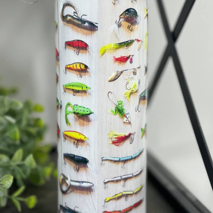 CMD Wholesale - Wholesale Insulated Mug/Tumbler - Fishing Lures 20oz Skinny Tumbler2