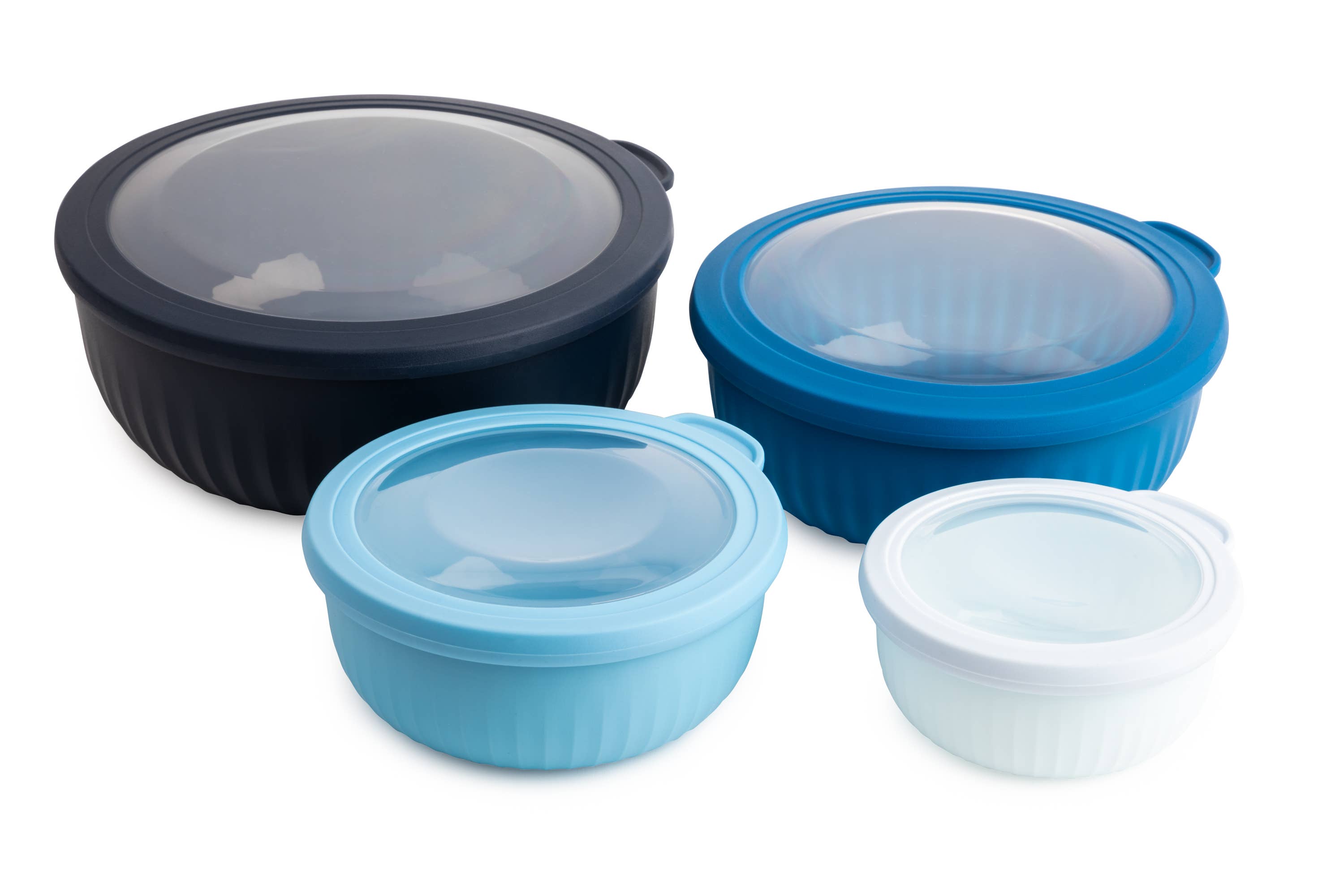 Core Home - Wholesale Food Storage Container - 8pc Ribbed Round Storage Bowls - 13.5oz/24.7oz/42.3oz/74.4oz2